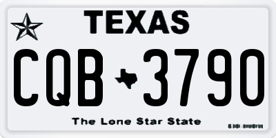 TX license plate CQB3790