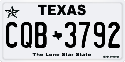TX license plate CQB3792