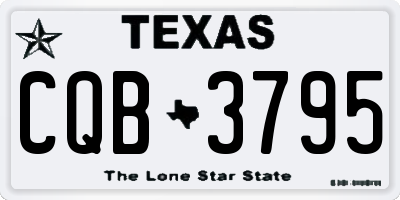 TX license plate CQB3795