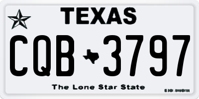 TX license plate CQB3797
