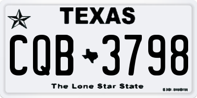 TX license plate CQB3798