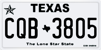 TX license plate CQB3805