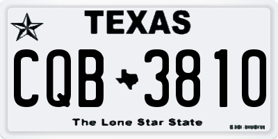 TX license plate CQB3810