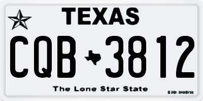 TX license plate CQB3812