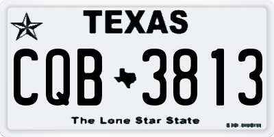 TX license plate CQB3813