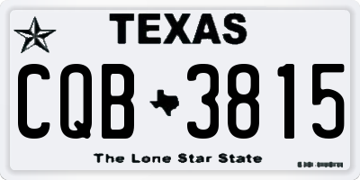 TX license plate CQB3815