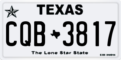 TX license plate CQB3817