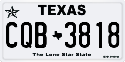 TX license plate CQB3818