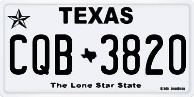 TX license plate CQB3820