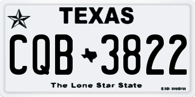 TX license plate CQB3822