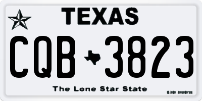 TX license plate CQB3823