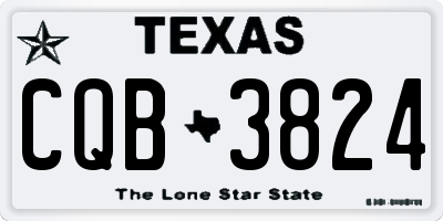TX license plate CQB3824