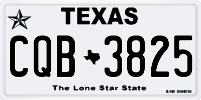 TX license plate CQB3825