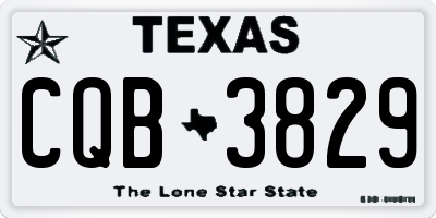 TX license plate CQB3829