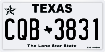 TX license plate CQB3831