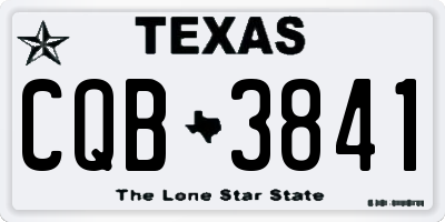 TX license plate CQB3841