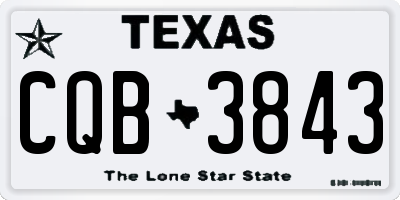 TX license plate CQB3843