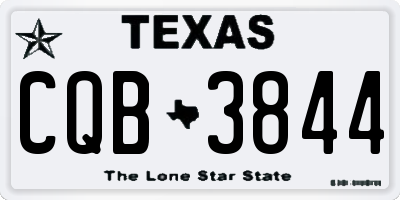TX license plate CQB3844