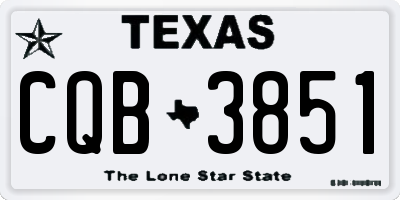 TX license plate CQB3851