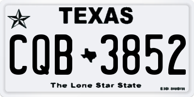 TX license plate CQB3852