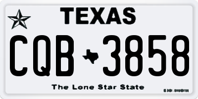 TX license plate CQB3858