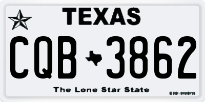 TX license plate CQB3862