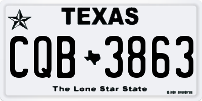 TX license plate CQB3863
