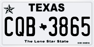 TX license plate CQB3865