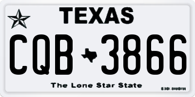 TX license plate CQB3866