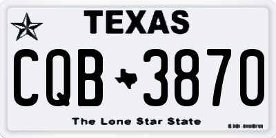 TX license plate CQB3870