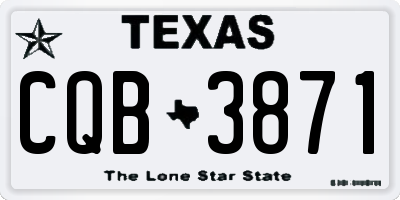 TX license plate CQB3871