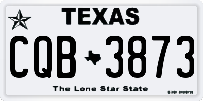 TX license plate CQB3873