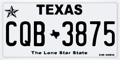 TX license plate CQB3875