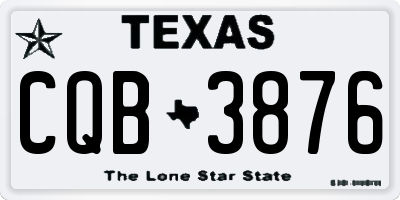 TX license plate CQB3876