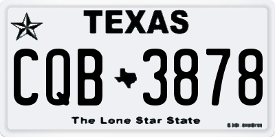 TX license plate CQB3878