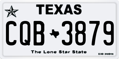 TX license plate CQB3879