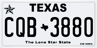 TX license plate CQB3880