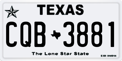 TX license plate CQB3881