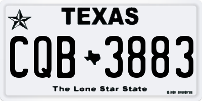 TX license plate CQB3883