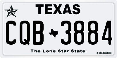 TX license plate CQB3884