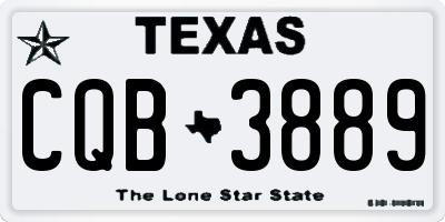 TX license plate CQB3889