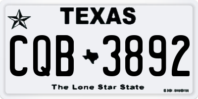 TX license plate CQB3892