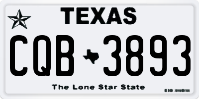 TX license plate CQB3893