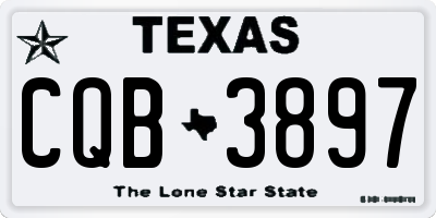 TX license plate CQB3897