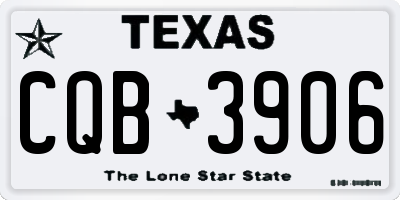 TX license plate CQB3906