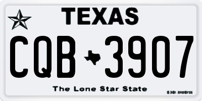 TX license plate CQB3907