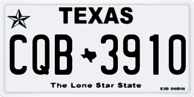 TX license plate CQB3910