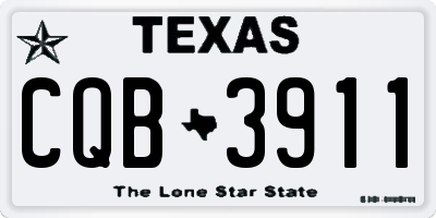 TX license plate CQB3911