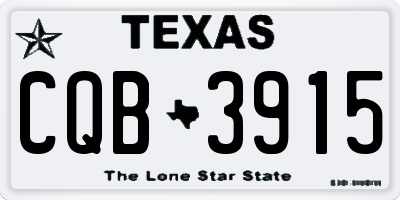TX license plate CQB3915