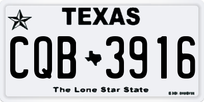 TX license plate CQB3916
